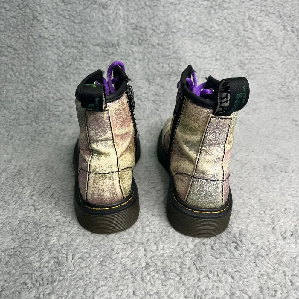 Doc Martens 1460 Boots 8 Eye Youth Size‎ 13 Dr Martens Glitter Silver & Purple